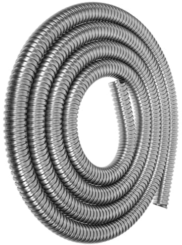 TIDTALEO Stainless Steel Cable Sleeve Metal Wire Protection Tubing Flexible Hose for Automotive Harness and Electronics Safety Wear-resistant Cable Cover for Desk Tv Computer Meters