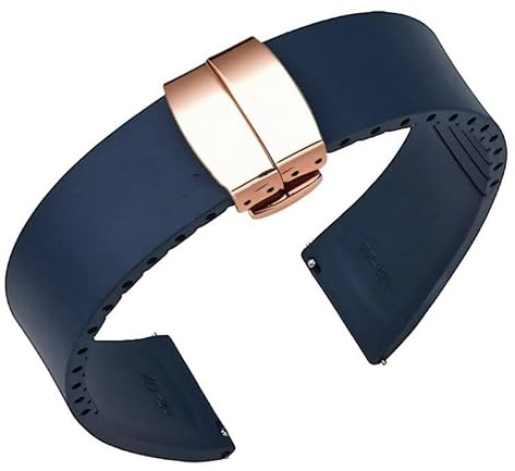 sooponu Fluorelastomer FKM Uhrenarmbänder Für Omega Uhrenarmband Armband Für Cartier(Royal bluer,22mm)