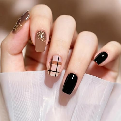 Rllhomr Gel Nail Wraps (Geometric) - 22 Semi Cured Gel Nail Strips, Gel Nail Stickers for Instant Manicure, No UV Lamp, Easy to Apply & Remove Nails Art Accessories