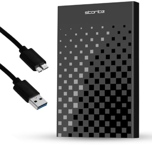 Storite 500GB External Hard Drive USB 3.0 - Portable Lightweight HDD, Plug & Play Data Backup Storage for Laptop, PC, Mac, Gaming & Desktop