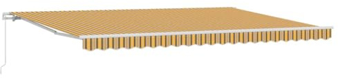 mtlskopl Tenda da sole 500 x 300 cm, con braccio snodato, multicolore, tenda da sole retrattile in poliestere e metallo, per terrazza e giardino, protezione solare manuale per esterni