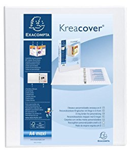 EXACOMPTA Kreacover Pack of 10 Customisable A4 Maxi 4 Ax Diameter 25 mm Spine 47 mm White