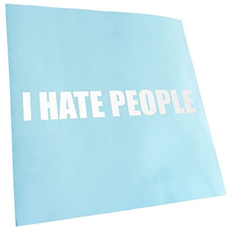 Kiwistar - Autoaufkleber - Weiß - 20x3cm I hate people - Heckscheibe Auto Aufkleber wetterfest für Kfz LKW Mofa Truck - Sticker außen selbstklebend Tuning Zubehör für Fenster Fahrzeug Scheibe