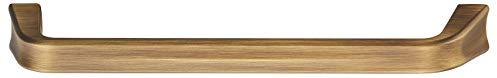 Gedotec Design Bügelgriff Vintage 160 mm Möbelgriff Messing rustikal - H10287 | Schubladengriff Küche im Landhausstil | Bogengriff Antik gebürstet | 1 Stück - Küchengriff für Möbel & Kommoden