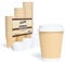 Caterserve Paper Cups for Tea and Coffee Takeaway Drinks Insulated Ripple Wall (12oz 50 Cups 50 Lids)
