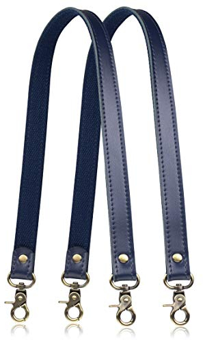 Allzedream Echtleder Umhängetasche Ersatzgurt Leinwand nähen, 2 Stück, Marineblau
