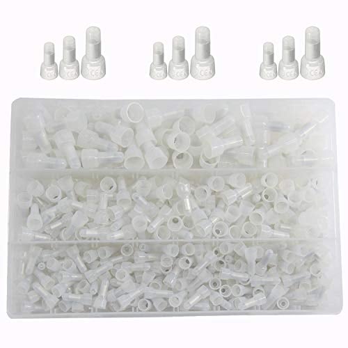 CEEYSEE 450Pcs Closed End Wire Connectors Nylon Crimp Caps Crimp Closed Line Splice Terminals Connectors Kit(NM)