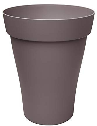Poétic Pot de Fleurs Romeo, Grand Pot de Fleurs Rond, Volume 46L, Coloris Taupe