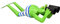 ETC Kleiner lustiger Dekofrosch Gartendeko Metall-Frosch mit Fernglas Spanner Metall bemalt liegend (blau-weiß)