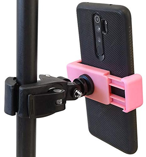 keepdrum PH01 PK Smartphone Halterung Pink Rosa Handyhalter für Fahrrad, E-Scooter, Mikrofon-Stative