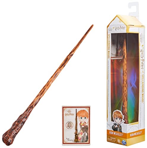 Wizarding World Harry Potter - Authentischer Ron Weasley Zauberstab aus Kunststoff mit Zauberspruch-Karte, ca. 30,5 cm, Spielzeug für Kinder ab 6 Jahren, Fanartikel
