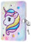 WERNNSAI Einhorn Journale Notizbücher für Kinder - Plüsch Tagebücher Einhorn Geschenk Notizblöcke Schule Büro Reise Notizbücher Hardcover Memos A5 Tagebücher mit Schlössern und Schlüsseln