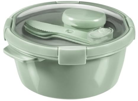 CURVER Boîte de Conservation, Lunch Box Ronde 1.6L avec Couverts-Recycle (Smart ECO Line) 249948