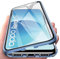 Orgsty per Oppo Reno 6 5G (6,43) Cover, Custodia Adsorbimento Magnetico Protettiva, Fronte e Retro in Vetro Temperato Trasparente Cover Paraurti in Metallo 360 Gradi Cover, Blu