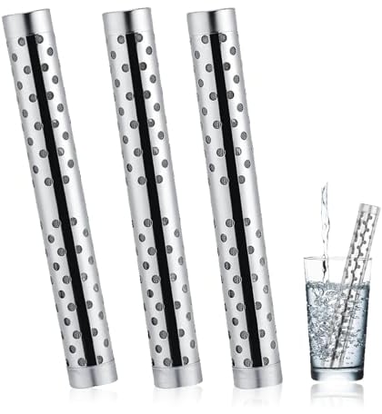 Agatige 3Pcs Alkaline Water Filter Stick, Portable Nano Energy Stick Alkaline Water Ionizer PH Ionizer Hydrogen Mineral Wand Water Purifier for Travel, Office and Home