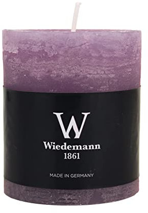 Rustic Stumpenkerze 90 x 58 mm (H x Ø), Farbe Mauve, mit ASF zum Abbrandschutz, durchgefärbte Stumpenkerzen in rustikaler Optik, geeignet für Deko, Party, Event, Hochzeit, Adventskranzkerzen