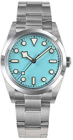 NC San Martin SN021G Vintage Explore Escalade De Luxe Hommes Montre Verre Saphir Montres Montres Automatiques Relogio (Blue no Logo)