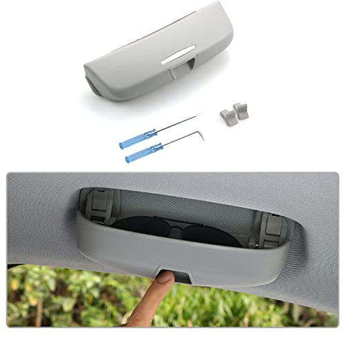 CDEFG Sonnenbrillenhalter Brillenetui Auto Brillenhalter Kompatibel mit Audi A3 8Y 8V A1 GB A4 B8 B9 A5 A6 C7 C8 Q2 Q3 F3 8U Q5 Q7 Q8 2013-2024 2025 Glasses Holder Brillenetui Käfig Zubehör (Schwarz)