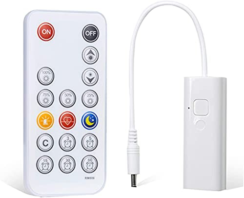 WOBANE RF Fernbedienung & Dimmer,DC Steckers: 3,5 x 1,35 mm, DC 12V Dimmschalter,PWM Controller für einfarbige LED Streifen, Puck Lights, LED Lichtleiste, bitte überprüfen Sie die Größe des Steckers