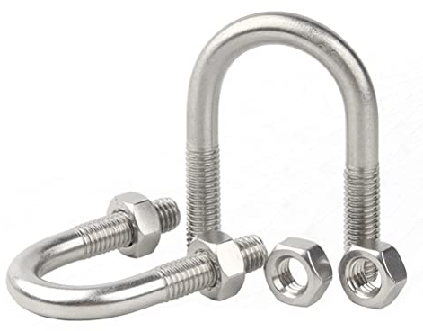 BOUACOUA U Bolzen Edelstahl M6 Bügelschraube U-schellen U-Schrauben für Rohrleistungen M6x48mm (5 Stück)