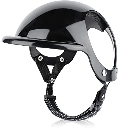 DONGKER Dog Helmet, Pet Motorcycle Helmet Dog Motorcycle Hard Safety Hat with Ear Holes & Adjustable Strap for Small Medium Dogs