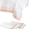EASYLAVIE 2pc Nappe Jetable Anniversaire Plastique Nappe Motif 273X138cm Rectangle Nappe pour Fête Buffet - Etanche (a Pois Rose Dore)