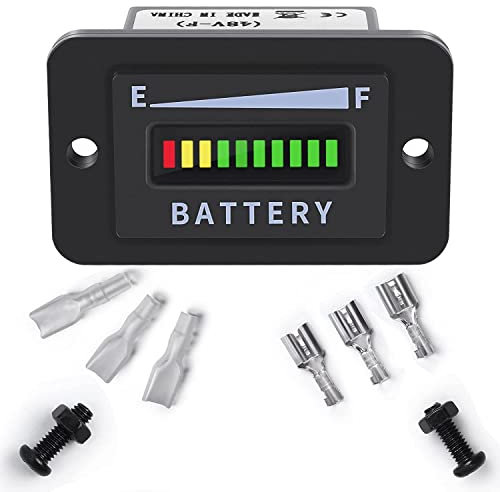 wiianoxd Batterie Anzeige für Golf Wagen, 48 V, LED Batterie Anzeige, Batterie Anzeige, Batterie Stand Anzeige, IP65 für Club Car, Stapler
