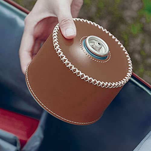 Shanrya ​Aufbewahrungstasche Für Brennstoffflaschen, Gaskanister-Abdeckung Gaskanisterhülle Camping-Gastankhülle Schutz Sicheres PU-Leder Gaskanister-Schutzhülle für Picknick (Dunkelbraun)