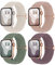 Rutschfestes Geflochtenes Armband Kompatibel mit Apple Watch Armband 41mm 40mm 38mm, Verstellbar Elastisch Nylon Stoff Ersatzarmband für iWatch Series SE 9 8 7 6 5 4 3 Ultra/Ultra 2, 4er Pack