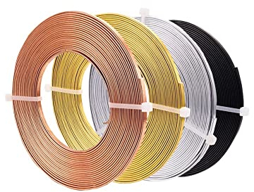 HKYBCF 3/4 Rollen 3mm/5mm Flacher Aluminiumdraht Craft Bezel Strip Wire for DIY Schmuckherstellung Kits (Color : 3mm 5m a roll)