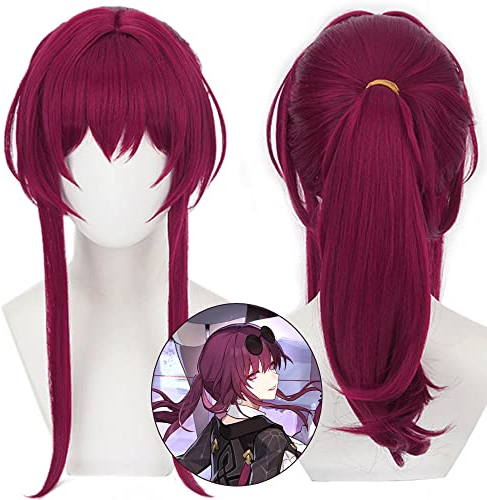 Amine Game Lila Lange Cosplay Perücke Glattes Haar Perücken für Frauen Halloween, Comic Con, Cosplay Show