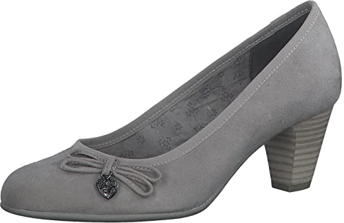 s.Oliver Damen Pumps mit Schleife mit Herzdetail, Grau (Grey), 41 EU