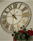 Extra Large Skeleton Wall Clock - Rustic Gold - Roman Numerals - Living Room Wall Art