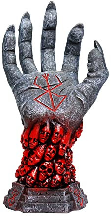 Varuotu Berserk-Figur, Berserker-Figur, Anime-Hand Gottes, Berserk, Teufel, rechte Hand, Totenkopf, Rune, Skulptur, Skelett, Statue, Zuhause, Schreibtisch, Tischdekor-Kollektionen, Berserkhand