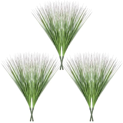 Famibay 6 Stück Künstliche Pflanzen Gras Kunstpflanzen wie Echt Grünpflanzen Kunstgras Dekogras für Zuhause Garten Balkon Draußen Innen(Grüne, 6)