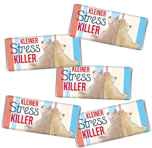 Steinbeck Stresskiller Geschenk 5 mal 18g Minischokolade Vollmilch Tafel Prüfung Abitur Arbeit Geburt Stress Pausensnack