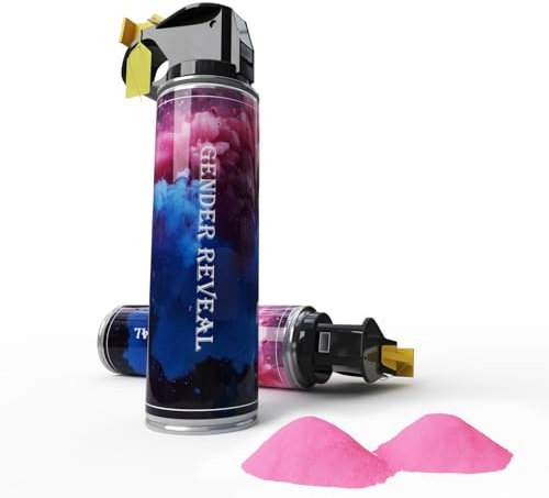 AIOWZZY 200g Cañón de humo para revelar el género del bebé, 2 unidades, biodegradable, extintor, espray para revelación de género, para baby shower, fiesta, Navidad(100 g por botella rosa)
