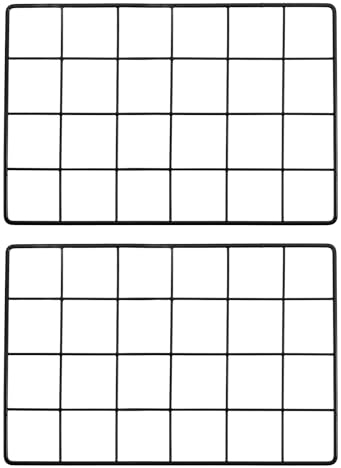 PATIKIL Panel de Rejilla de Alambre de 12x8 2 Unidades Decorativo de Hierro para Pared Sala de Estar Dormitoriopara Exhibir Fotos Marcos Colgantes Hogar Decoración Negro