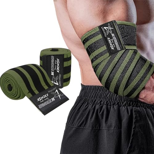 Ellenbogenbandagen für Gewichtheben, Bankdrücken, Cross-Training & Powerlifting für Männer und Frauen – 119,4 cm Nylon (1 Paar) Ellenbogenriemen – erhöht die Stabilität der Gelenke und unterstützt die