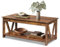 WLIVE Rustic Brown Wood Coffee Table with Storage Shelf, 110CM, 2-Tier Center Table for Living Room, Bedroom, Office and Balcony