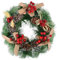 30cm Weihnachtskranz mit Roten Beeren und Schleife - Festlicher Tannenkranz für Tür, Tisch, Fenster oder Wanddekoration - Perfekte Weihnachtsdeko für Zuhause