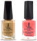 (2Pcs Set) Henna Infused Halal Nail Polish Water Permeable Nail Polish Vegan Long lasting Nail polish (Coral Reef, Golden Beige)