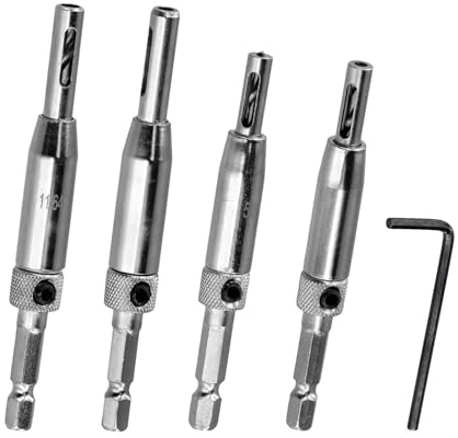 4 Stück Zentrierbohrer, Zentrierbohrer Set, Scharnierbohrer Set, Scharnierbohrer Selbstzentrierend