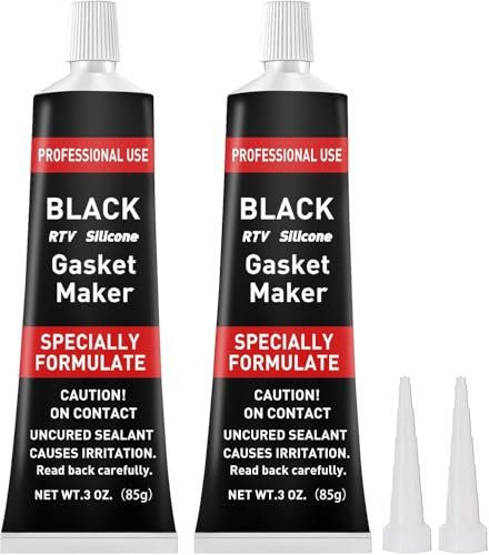 Silicone Alte Temperature Nero,Sigillante Motore,Resistente All'olio e Facile da Rimuovere,può Resistere a Una Temperatura da -62 ℃ a +343 ℃- 85g,Adatto Automobili,Motociclette,2 pezzi