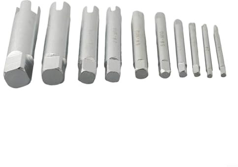 Lot de 10 extracteurs de tarauds pour enlever les vis dénudées ou cassées Construction en acier galvanisé