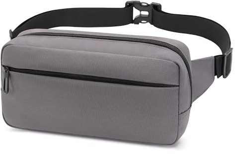 Bauchtasche Gürteltasche Herren Damen mit Großes Kapazi,wasserdichte Gürteltaschen mit verstellbarem Gürtel,Hüfttasche für Outdoor Running Walking Wandern Jogging (Grau)