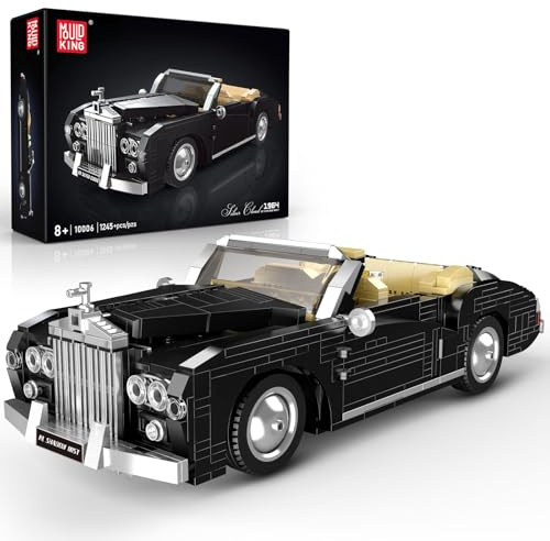 Mould King 10006 Classic Convertible Car Building Set, 1254PCS MOC Vintage Vehicle Building Blocks Kit, Collectible Display Model for Adults Teens, Gift for Car Fans & Builders
