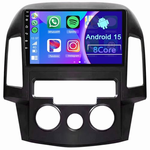 Android CarPlay Radio para Hyundai i30 2007-2012 9 Pulgada Touchscreen 2 DIN Autoradio con Android Auto Navegación GPS FM Bluetooth Wi-Fi Cámara Trasera(2+32GB 4Core)