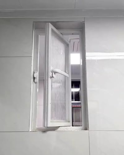 Schiebefenster als Austausch, abschließbares Kellerfenster mit vertikalen Glasstreifen, maßgefertigte Fenster for Mobilheime(45x75cm)