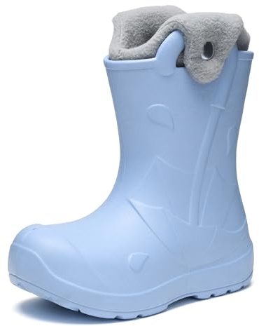 Ladeheid x Camminare Kinder Gummistiefel aus leichtem EVA warm gefüttert wasserdicht mit praktischem Griff und edlem Regenschirm-Relief für kalte Tage und Schnee LA-CA-21